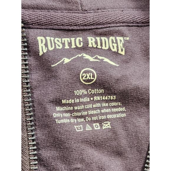 Rustic Ridge Mens Size 2XL Brown Cotton Half Zip Pullover Shirt Button Pockets - Picture 9 of 11